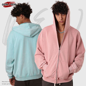 Sudadera con Capucha para Hombre, 430 g/m², 100% Algodón, Cierre YKK, Estilo Batik, Lavado Vintage, para Invierno - Product Image 4