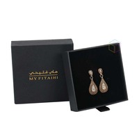 Boîtes d'emballage rigides de luxe personnalisées avec tiroir coulissant, estampage à chaud et vernis sélectif UV pour bijoux, bagues, boucles d'oreilles et cadeaux
