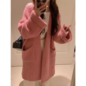 <strong>Women's</strong> Casual Style Autumn/Winter Thick Sweater <strong>Cardigan</strong> Loose and Lazy Long <strong>Warm</strong> Coat with Soft Glutinous Knitted Design - Product Image 3