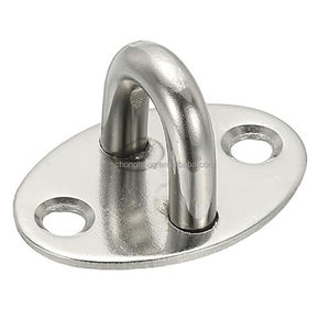 Placa de Anclaje Ovalada Personalizada de Acero Inoxidable SUS304 con Ganchos Superiores, Herrajes Marinos, Accesorios para Barcos, Placa de Anclaje para Cubierta - Product Image 1