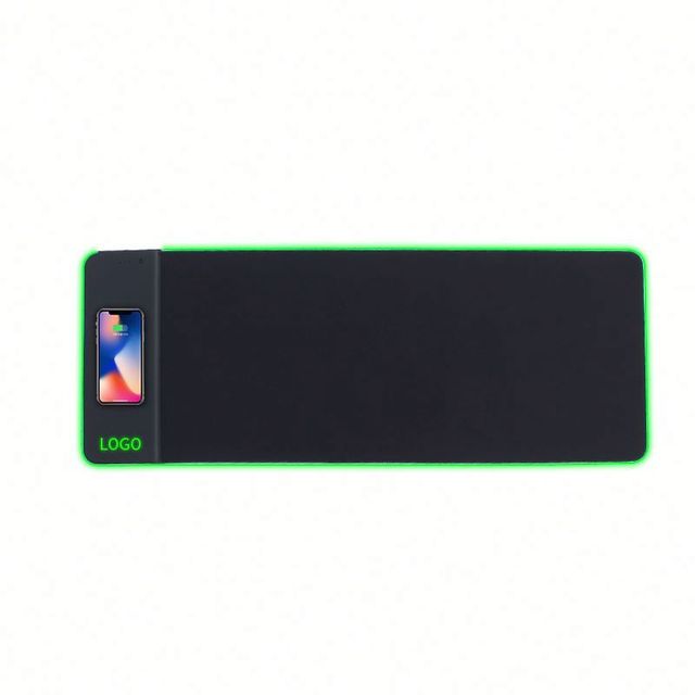 RGB Backlit Wireless Charger Gaming Mousepad, Large Extended Size Non-Slip Rubber Base Computer Mat Gaming Mouse Pad
