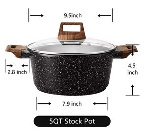 ESLITE <span class=keywords><strong>Leben</strong></span>-Olla antiadherente para sopa de 5 cuartos de galón, con revestimiento de piedra de granito, tapa ecológica de estilo clásico al por mayor - Product Image 4
