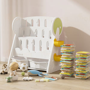 رف كتب للأطفال مع صناديق تخزين، خزانة كتب عصرية لغرفة المعيشة وغرفة الأطفال - Product Image 5