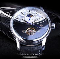Montres mécaniques classiques pour homme à phase de lune bleue, tourbillon automatique, montre en cuir véritable pour homme, Relogio Masculino, livraison directe 1 - 9