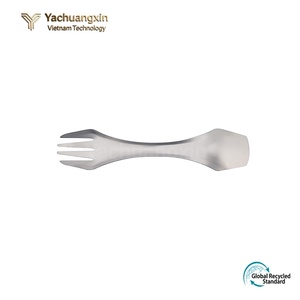 Cuillère-fourchette double usage en titane pur, fourchette-cuillère intégrée portable, vaisselle multifonctionnelle pour pique-nique en plein air et camping - Product Image 4