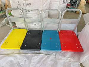 भारी शुल्क 4-पहिया फोल्डिंग कार्ट 300 किलोग्राम भार क्षमता प्लेटफार्म हैंड ट्रक भंडारण के लिए फ्लैट प्लास्टिक ट्रॉली के साथ - Product Image 4