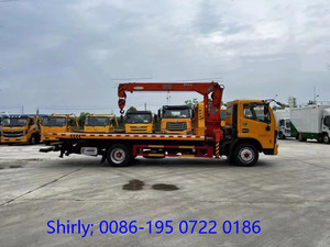 Dongfeng รถบรรทุกพ่วงรถเครน5ton, รถบรรทุกพ่วงถาดเอียงพื้นเรียบ8-10ตัน - Product Image 5