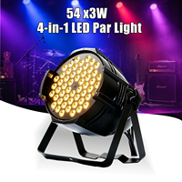 Projecteur LED professionnel 54x3W RGBW, dimmable 1-25Hz, stroboscope IP20, en aluminium, pour éclairage de scène de théâtre et d'église
