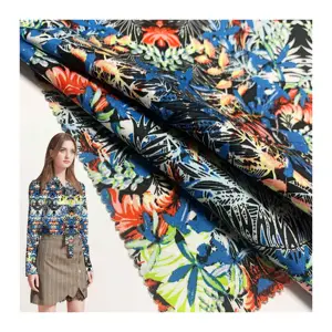 Factory Direct Sales Custom Designed Digital Printed Garments Fabric 97%Cotton 3%SP For Women's Clothing