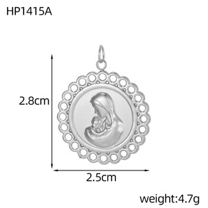 D651 Manna Religious Stainless Steel Charms Cross Goddess Virgin <strong>Mary</strong> Portrait Pendants for Children's Jewelry Making - Product Image 3