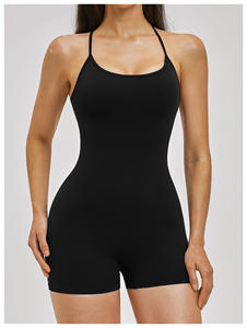 Mono corto transparente sin tirantes para mujer, informal, sin espalda, sin mangas, estilo deportivo - Product Image 6