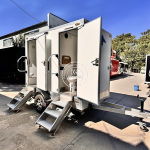 Caravane de luxe 2 postes pour glamping, WC portable extérieur avec double porte VIP - Product Image 3