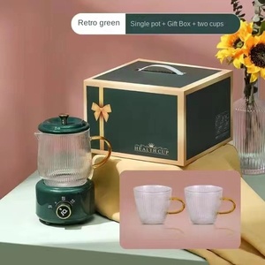 Olla de Cerámica Blanca Crema para la Salud, Tetera Eléctrica de 1L con Bandeja para 2 Tazas, Libre de BPA y Reciclable - Product Image 5
