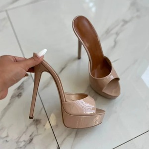 Women's Summer Simple Design Leopard Print High Heeled <b>Sandals</b> Quick-Drying Breathable <b>Slide</b> Shoes with Thin Heels Slip-<b>on</b> Shoes - Product Image 5