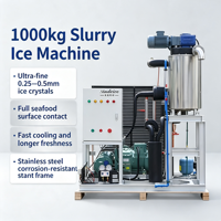 Machine à glaçons en cubes grande capacité, système de refroidissement éco R404A, machinerie antirouille pour la pêche en mer et les usines de transformation alimentaire