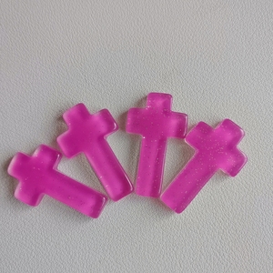 Cabujones cruzados con reverso plano de resina cruzada brillante de 34mm, dijes cruzados de resina cristiana católica religiosa para Halloween, decoración artesanal DIY - Product Image 3