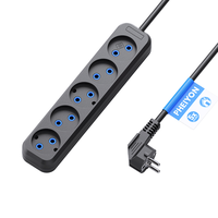 Multiprise européenne PHEIYON 5 prises, 10A 2300W, rallonge UE avec fixation murale, extension de puissance pour la maison et le bureau
