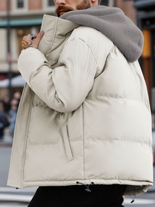 Veste coupe-vent lourde pour hommes manteau d'extérieur décontracté à manches longues veste <span class=keywords><strong>en</strong></span> duvet à capuche pour hommes manteau matelassé doublé Sherpa - Product Image 5