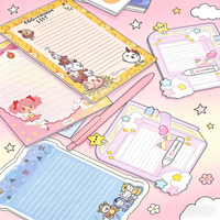 Bloc-notes autocollant en forme de dessin animé, papier à feuilles mobiles, papeterie pour étudiants avec notes adhésives Washi
