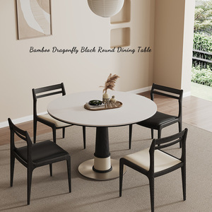 Pháp phong cách retro rắn gỗ đá tấm bàn tròn đặt 4 ghế phòng khách nội thất nhà thiết kế hiện đại - Product Image 2