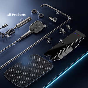 Ensemble de robinets de <span class=keywords><strong>douche</strong></span> doux avec affichage numérique de la température, à touches de piano argentées, à diodes électroluminescentes multifonctionnelles intelligentes - Product Image 6