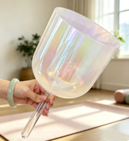 Bol chantant en cristal de quartz pur REMA Professional 99,99 % avec poignée, 440 Hz/432 Hz, son parfaite pour la guérison sonore et la méditation