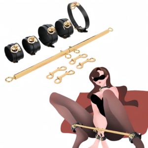 Accessoires de bondage SM, barre métallique réglable et amovible, artefact de séparation des jambes, menottes de haute qualité pour les mains et les pieds, jouet de flirt - Product Image 5