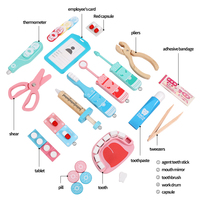 Faire semblant de jouer dentiste docteur bois outils tout-petits en bois jouet boîte à outils enfant en bas âge ensembles éducatifs enfants jouets pour 3 ans filles garçons