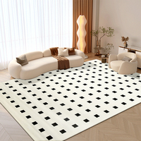 Tapis en peluche crème abstrait, fabriqué à la machine, en polyester, écologique, extra épais, moelleux, non pelucheux, pour chambre à coucher, moderne, doux pour le sol