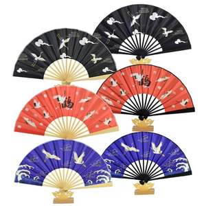 Éventail pliant portable en bambou, décoratif, artisanat DIY avec motif ange antique et publicité de modèle, pour style et portabilité - Product Image 1