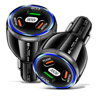 Chargeur Voiture Rétractable Auton Laturi 90W Autolader Câbles Rétractables Cargador de Carro Pengisi Daya Mobil Chargeur Voiture 3 en 1