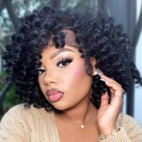 Capelli Sintetici Tinti All'Ingrosso per Crochet, Ricci a Bacchetta da 8 Pollici per Donna, Treccine Corte Ricci Pre-annodate, Modellabili con Acqua Calda