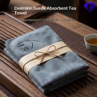 Serviette de table et sous-verre absorbants double face en microfibre pour table à thé et table basse, logo personnalisé disponible