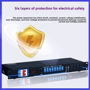 Secuenciador de Energía Profesional de 8 Canales con Interruptor de Aire para Sistema de Sonido de Karaoke - Product Image 6