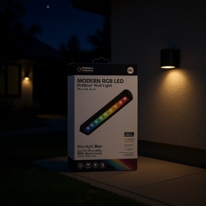 Mishbaba Applique murale extérieure LED RGB moderne 39,4 pouces, dimmable, étanche IP65, en alliage d'aluminium, lot de 2 - Product Image 2