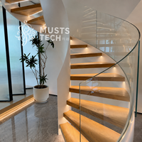 Escalier Courbé Sur Mesure de Qualité Supérieure pour Villa de Luxe Moderne, Directement de l'Usine