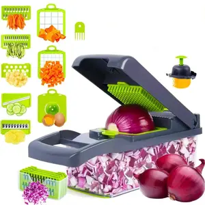 2023 Nova Cozinha Ferramentas ABS Plástico Mandoline 12 Em 1 Multi-funcional Food Slicer Cortador Vegetal Chopper