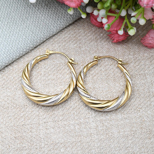 Two Tone Twisted Hoop Ear <b>Cuff</b> for Women Fashion Ear Jewelry Daily Wear - Product Image 3