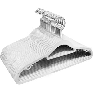 Non-slip Plastic Garment Hanger Double Shoulder Guard <b>Slim</b> Space-Saving Suitable for Both Dry Wet Conditions <b>Bathroom</b> Use - Product Image 1