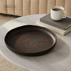 Merlin sống gốm trái cây Bát cổ điển trang trí nội thất màu đen Sứ Red Dot sô cô la tấm gốm Triều Châu nhà máy bán buôn - Product Image 3