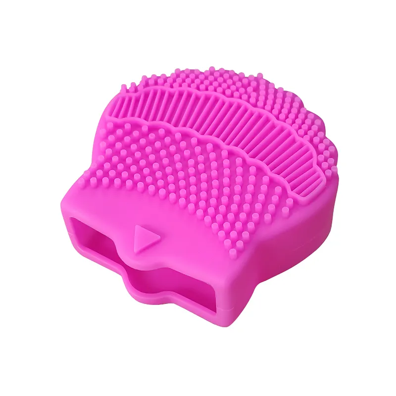 Scrubber per capesante in Silicone all'ingrosso pennelli per lavaggio di bellezza Pad piatto cosmetico pulito pennello per trucco strumento per la pulizia detergente per pennelli per trucco