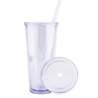Tasse à thé à bulles isolée à double paroi anti-fuite Tasse Boba réutilisable pour thé à bulles de grande taille 24 oz avec pailles coudées