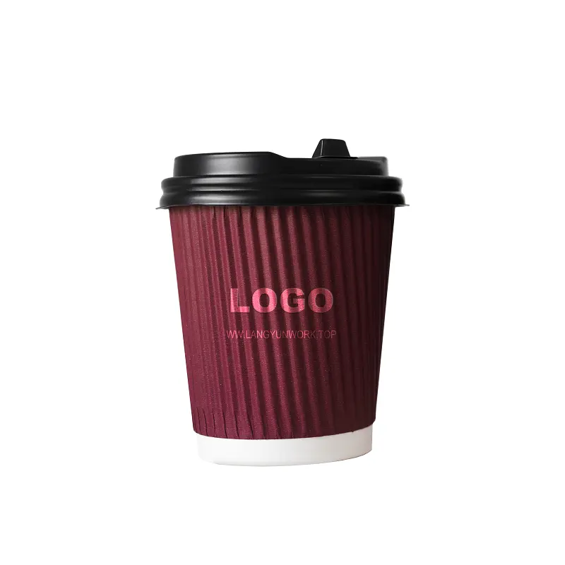 Copos de café descartáveis com tampas 12 oz e café do copo a ir com todo o tamanho do copo com logotipo feito sob encomenda