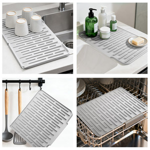 Silicone Draining Rack Mat Square Heat Resistant Dish Drying Pad Kitchen Gadget Set - Product Image 3