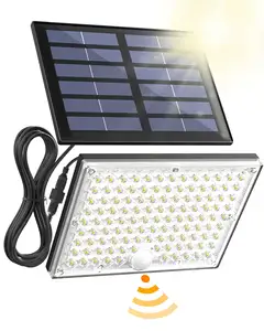 Lampu led, grosir sensor gerak tahan air keamanan sudut lebar luar ruangan tenaga surya terang lampu banjir rumah garasi kendali jarak jauh
