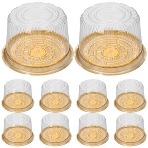 Round Plastic Cake Packaging Box <strong>Clear</strong> Plastic Cake Carrier Gold Black Cake <strong>Container</strong> with <strong>Clear</strong> Dome Lids for Home Party Bakery - Product Image 5