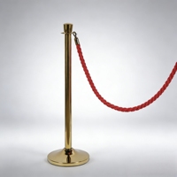 Système de séparation moderne en corde, finition dorée/argentée, hauteur 1020 mm, poteau de 51 mm pour stands de marques de luxe