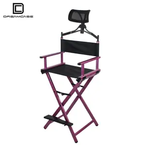 DreamCase 프로모션 텔레ospic 메이크업 아티스트 공급 업체 휴대용 전문 알루미늄 프레임 살롱 뷰티 럭셔리 메이크업 의자
