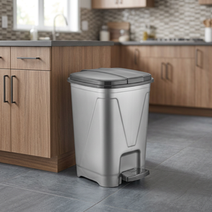 CATEEM Durable 50L Premium PP Plastic Eco-Friendly Space-Saving Pedal Trash <b>Bin</b> Hands-Free Feature for <b>Kitchen</b> Office More Use - Product Image 2