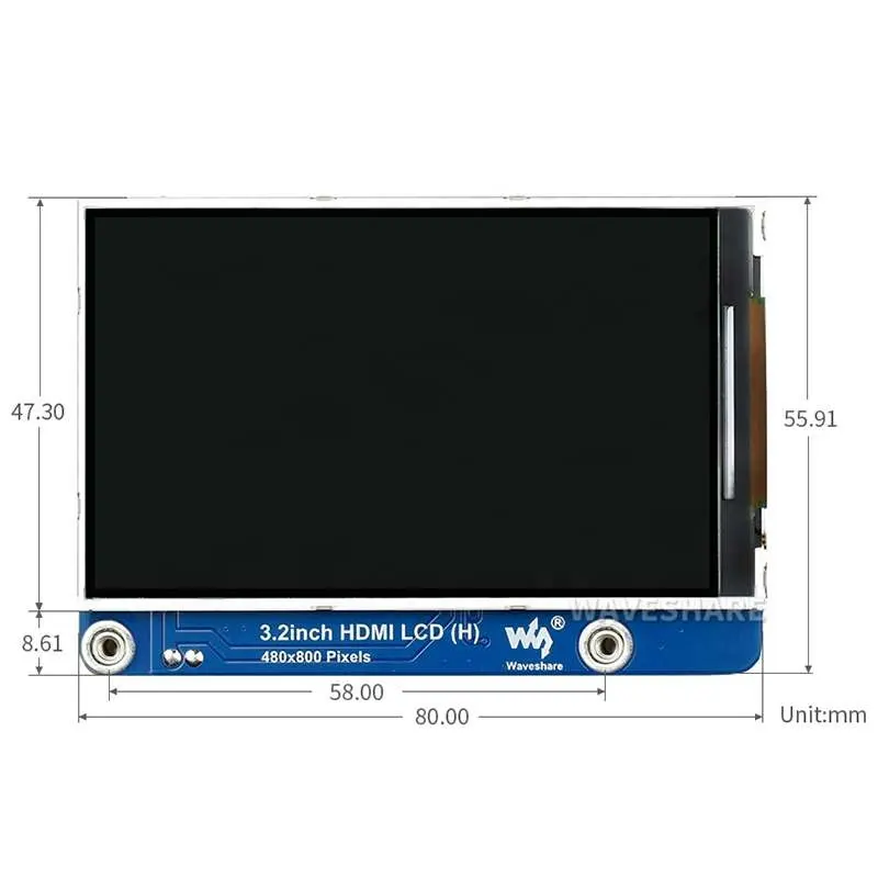 DIYmall 3.2 pollici HD <span class=keywords><strong>MI</strong></span> LCD (H) IPS Display 480X800 luminosità regolabile, nessun <span class=keywords><strong>tocco</strong></span>, supporta lampone Pi/PC WS0196
